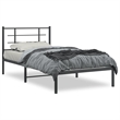Pemberly Row Contemporary Powder-Coated Steel Twin Bed Frame in Black