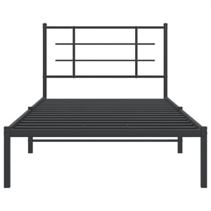 Pemberly Row Contemporary Powder-Coated Steel Twin Bed Frame in Black