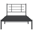 Pemberly Row Contemporary Powder-Coated Steel Twin Bed Frame in Black