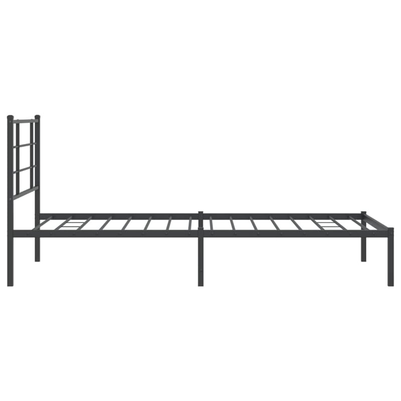 Pemberly Row Contemporary Powder-Coated Steel Twin Bed Frame in Black