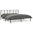 Pemberly Row Powder-Coated Steel King/Double Bed Frame in Black