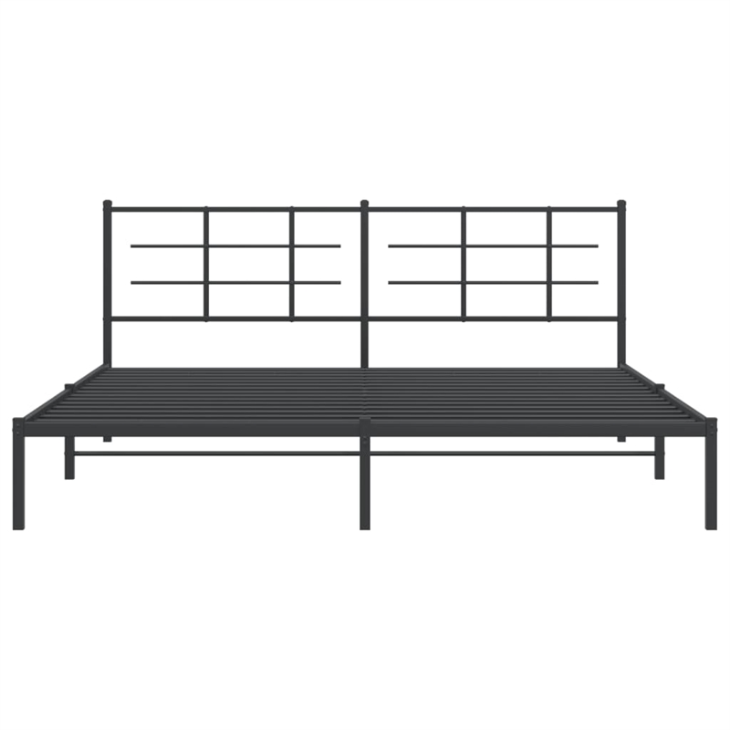 Pemberly Row Powder-Coated Steel King/Double Bed Frame in Black
