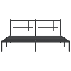 Pemberly Row Powder-Coated Steel King/Double Bed Frame in Black