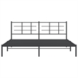 Pemberly Row Powder-Coated Steel King/Double Bed Frame in Black