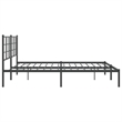 Pemberly Row Powder-Coated Steel King/Double Bed Frame in Black