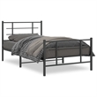 Pemberly Row Contemporary Powder-Coated Steel Twin Bed Frame in Black