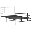 Pemberly Row Contemporary Powder-Coated Steel Twin Bed Frame in Black