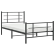 Pemberly Row Contemporary Powder-Coated Steel Twin Bed Frame in Black