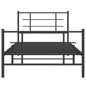 Pemberly Row Contemporary Powder-Coated Steel Twin Bed Frame in Black
