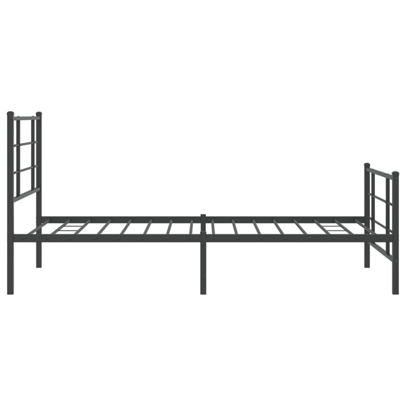 Pemberly Row Contemporary Powder-Coated Steel Twin Bed Frame in Black