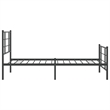 Pemberly Row Contemporary Powder-Coated Steel Twin Bed Frame in Black