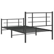 Pemberly Row Contemporary Powder-Coated Steel Twin Bed Frame in Black