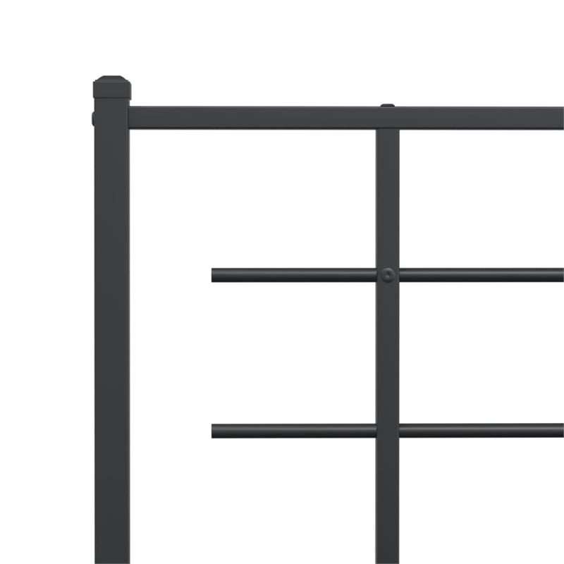 Pemberly Row Contemporary Powder-Coated Steel Twin Bed Frame in Black