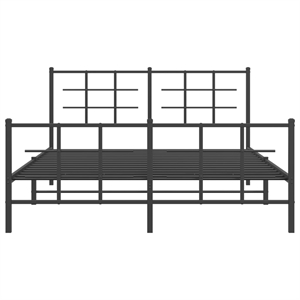 Pemberly Row Contemporary Powder-Coated Steel King Bed Frame in Black