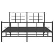 Pemberly Row Contemporary Powder-Coated Steel King Bed Frame in Black