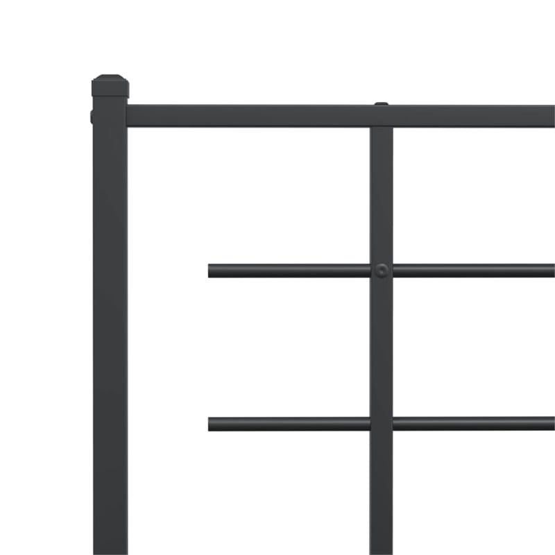 Pemberly Row Contemporary Powder-Coated Steel King Bed Frame in Black