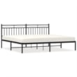 Pemberly Row Contemporary Powder-Coated Steel Queen Bed Frame in Black