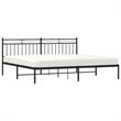 Pemberly Row Contemporary Powder-Coated Steel Queen Bed Frame in Black