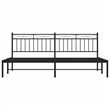 Pemberly Row Contemporary Powder-Coated Steel Queen Bed Frame in Black