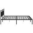 Pemberly Row Contemporary Powder-Coated Steel Queen Bed Frame in Black