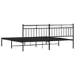 Pemberly Row Contemporary Powder-Coated Steel Queen Bed Frame in Black