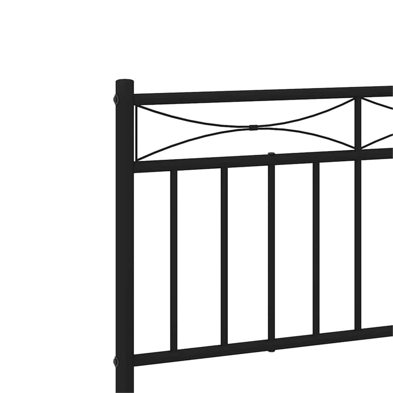 Pemberly Row Contemporary Powder-Coated Steel Queen Bed Frame in Black