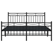 Pemberly Row Powder-Coated Steel Queen/Double Bed Frame in Black