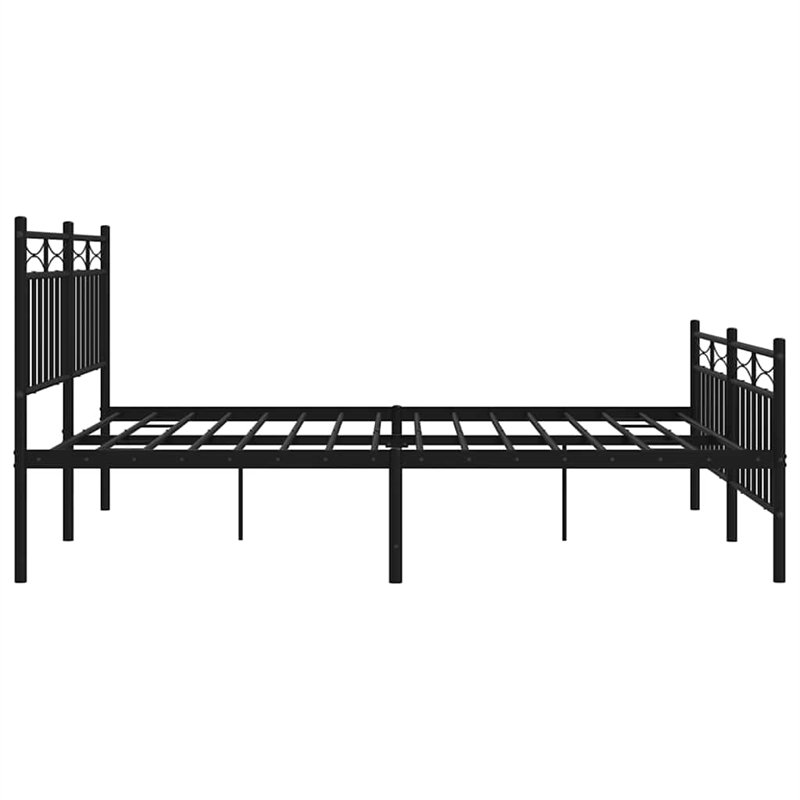 Pemberly Row Powder-Coated Steel Queen/Double Bed Frame in Black