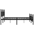 Pemberly Row Powder-Coated Steel Queen/Double Bed Frame in Black