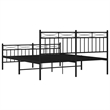 Pemberly Row Powder-Coated Steel Queen/Double Bed Frame in Black