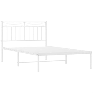 Pemberly Row Rectangular Twin Powder-Coated Steel Bed Frame in White