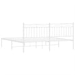 Pemberly Row Contemporary 72 X 84 Powder-Coated Steel Bed Frame in White