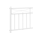 Pemberly Row Contemporary 72 X 84 Powder-Coated Steel Bed Frame in White