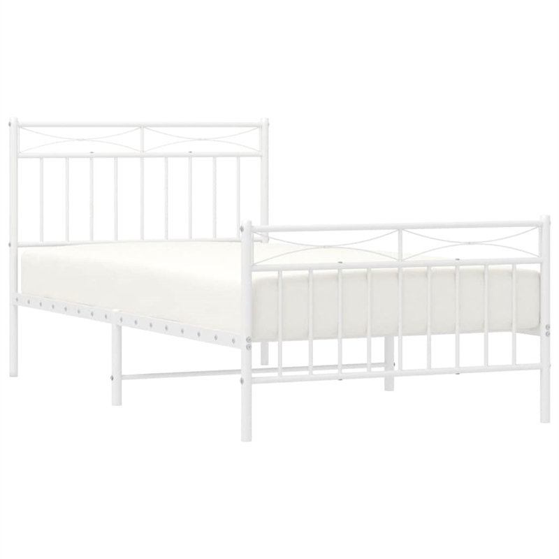 Pemberly Row 39.4 x 74.8 Powder-coated steel Bed Frame in White