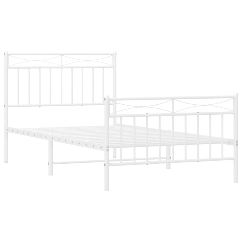 Pemberly Row 39.4 x 74.8 Powder-coated steel Bed Frame in White