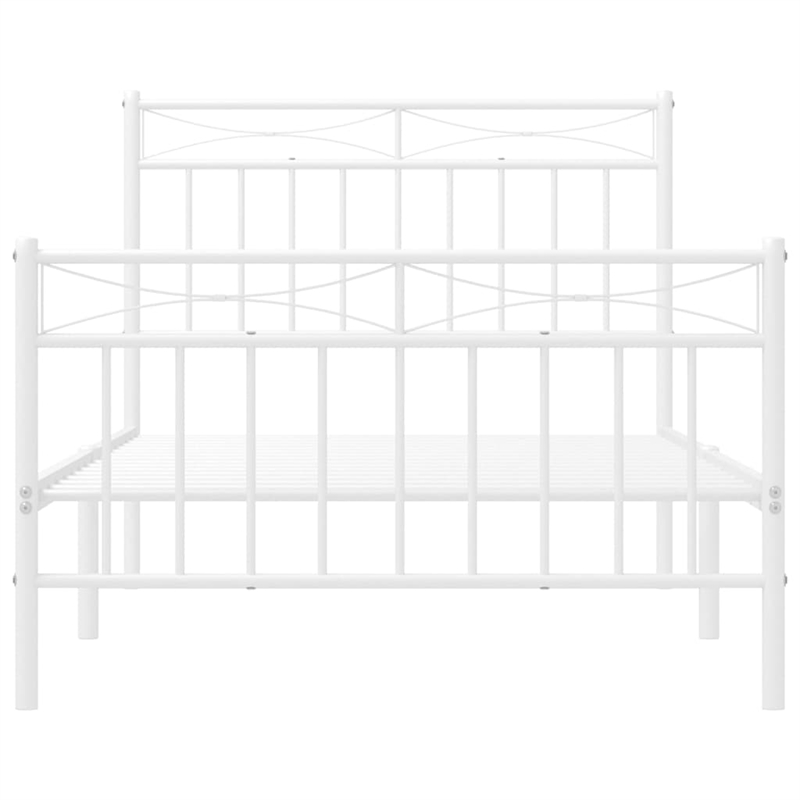 Pemberly Row 39.4 x 74.8 Powder-coated steel Bed Frame in White