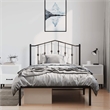 Pemberly Row Contemporary Powder-Coated Steel Twin Bed Frame in Black