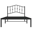 Pemberly Row Contemporary Powder-Coated Steel Twin Bed Frame in Black