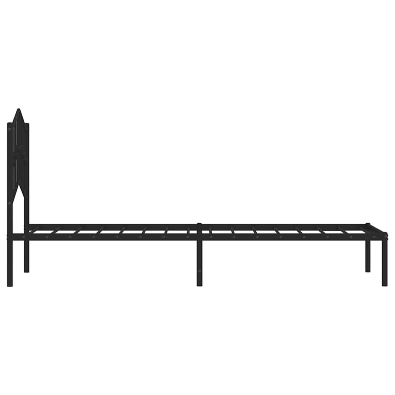 Pemberly Row Contemporary Powder-Coated Steel Twin Bed Frame in Black