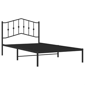 Pemberly Row Contemporary Engineered wood Twin Bed Frame in Black