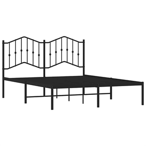 Pemberly Row Contemporary Powder-Coated Steel King Bed Frame in Black