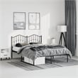 Pemberly Row Contemporary Powder-Coated Steel King Bed Frame in Black
