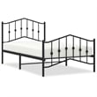 Pemberly Row Contemporary Powder-Coated Steel Twin Bed Frame in Black