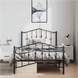 Pemberly Row Contemporary Powder-Coated Steel Twin Bed Frame in Black