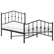 Pemberly Row Contemporary Powder-Coated Steel Twin Bed Frame in Black