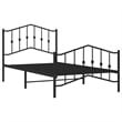 Pemberly Row Contemporary Powder-Coated Steel Twin Bed Frame in Black