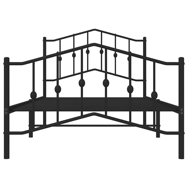 Pemberly Row Contemporary Powder-Coated Steel Twin Bed Frame in Black