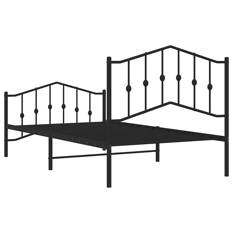 Pemberly Row Contemporary Powder-Coated Steel Twin Bed Frame in Black