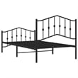 Pemberly Row Contemporary Powder-Coated Steel Twin Bed Frame in Black