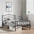 Pemberly Row Contemporary Powder-Coated Steel Twin Bed Frame in Black